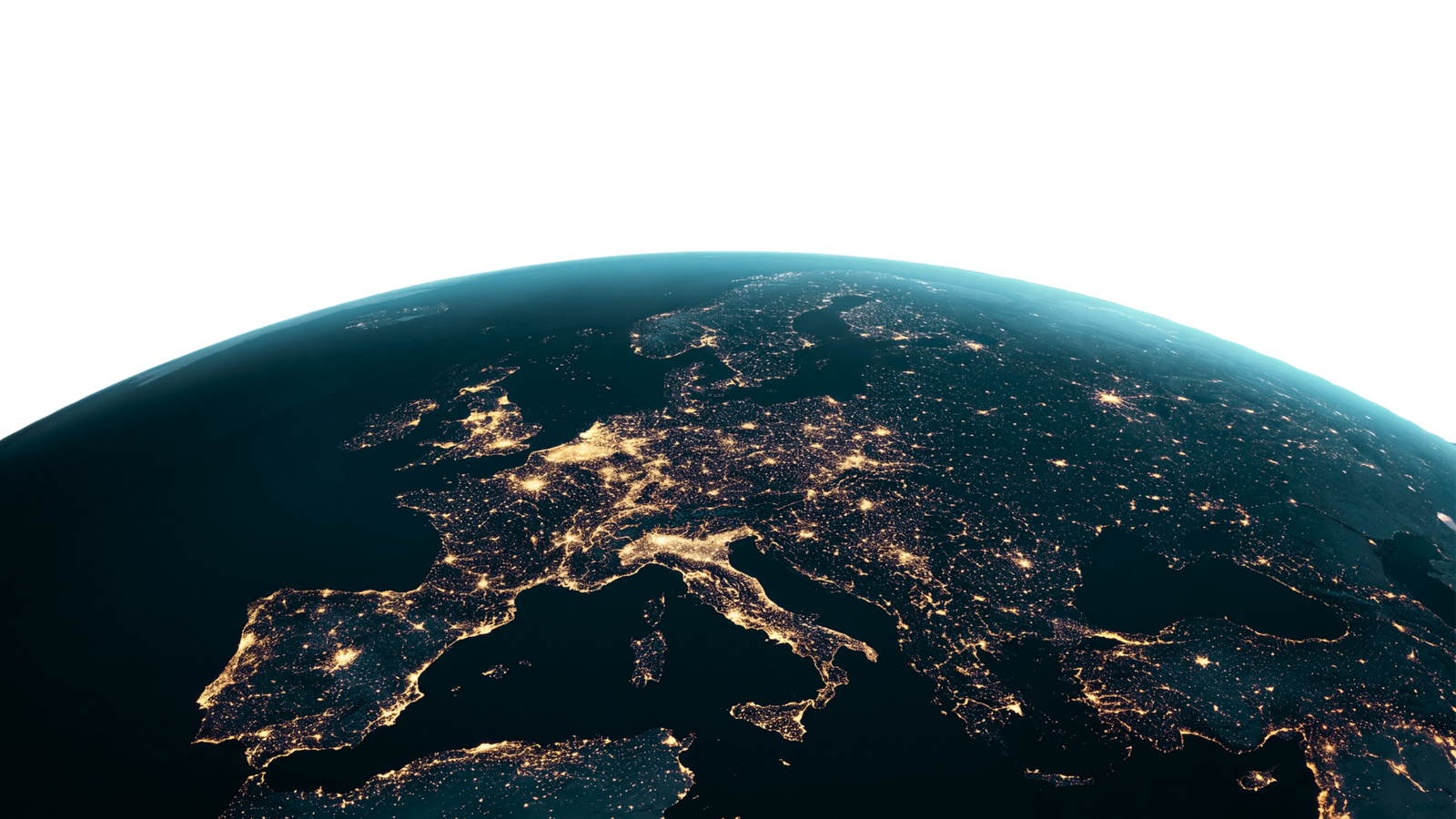 Europe at night seen from space